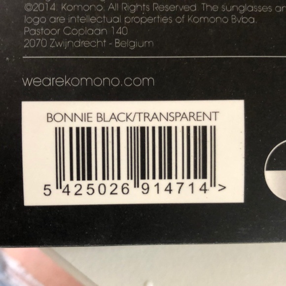 KOMONO Bonnie Black Transparent Sunglasses (NEW) - Picture 11 of 11